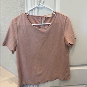 Altar'd State Mauve Scalloped Top